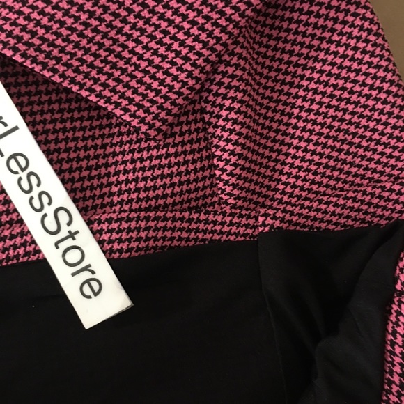 ZARA PINK & BLACK FULLY LINED HOUNDSTOOTH BLAZER DRESS - Picture 9 of 15